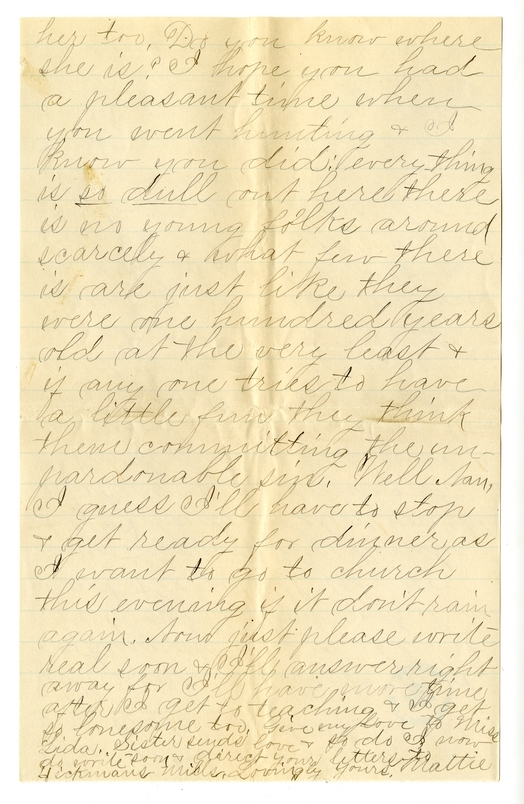 Letter from Mary Martha Truman to Nancy Bentley