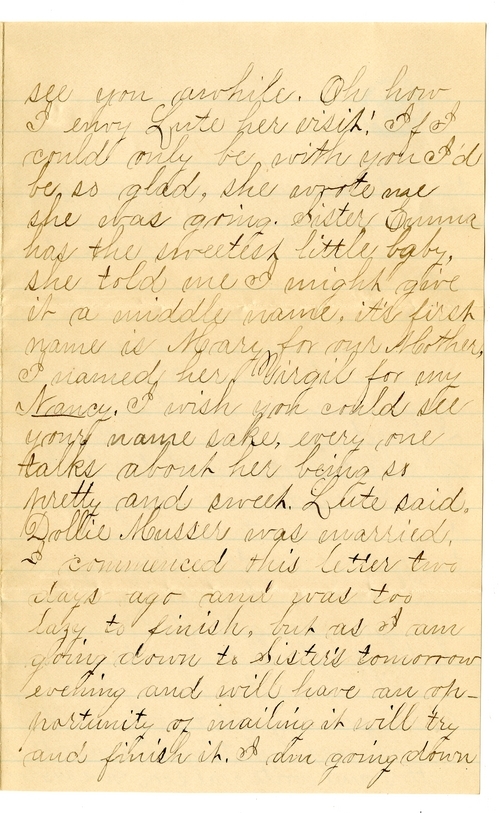 Letter from Mary Martha Truman to Nancy Bentley