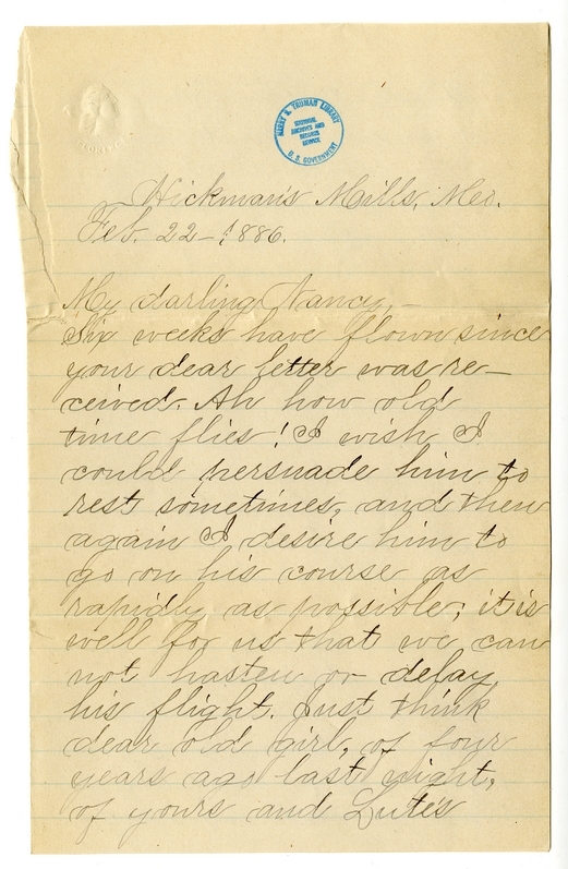 Letter from Mary Martha Truman to Nancy Bentley