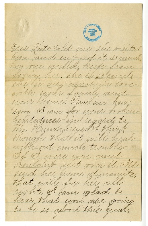 Letter from Mary Martha Truman to Nancy Bentley