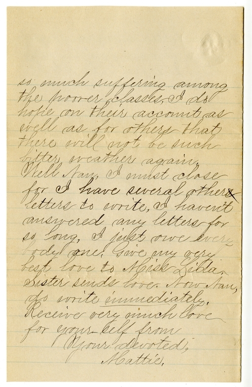 Letter from Mary Martha Truman to Nancy Bentley