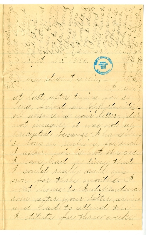 Letter from Mary Martha Truman to Nancy Bentley