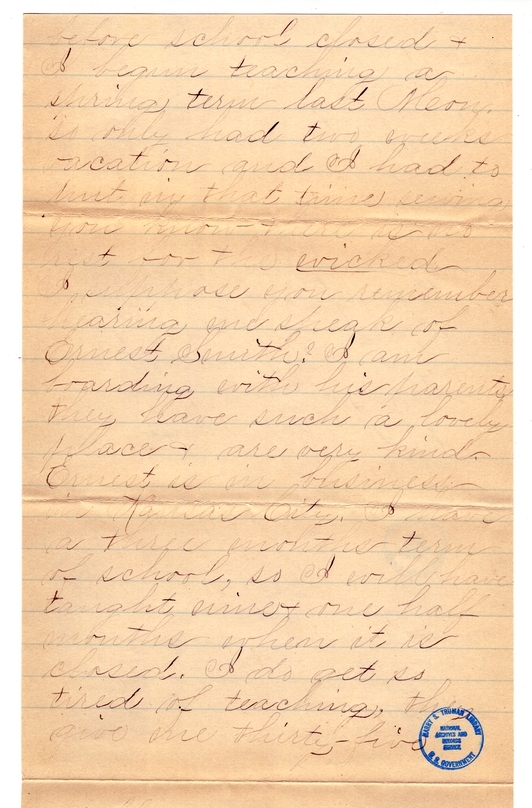 Letter from Mary Martha Truman to Nancy Bentley