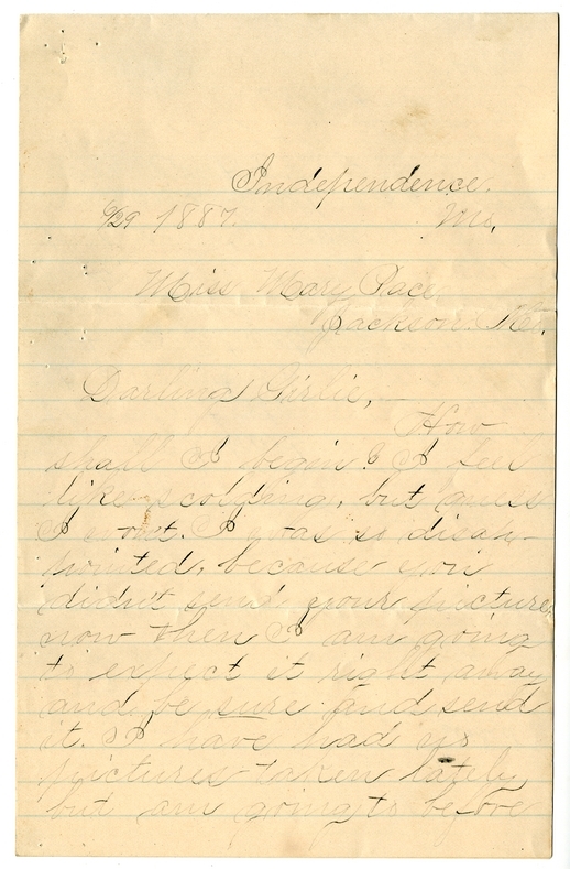 Letter from Mary Martha Truman to Mary Pace