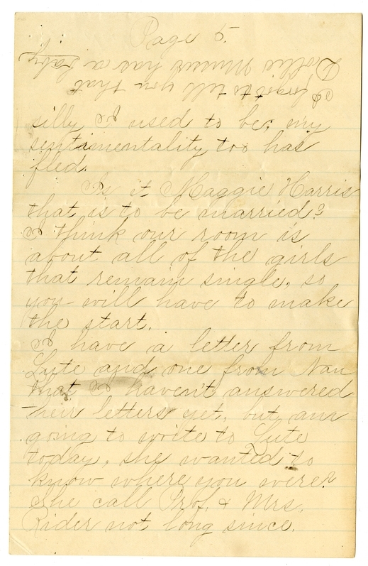 Letter from Mary Martha Truman to Mary Pace