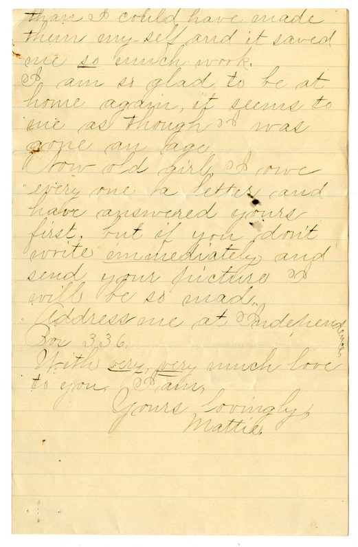 Letter from Mary Martha Truman to Mary Pace