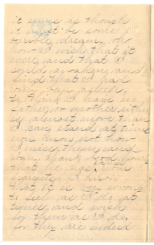 Letter from Mary Martha Truman to Nancy Bentley