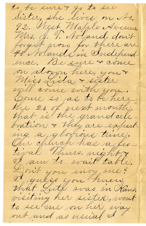 Letter from Mary Martha Truman to Nancy Bentley