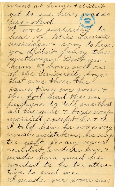 Letter from Mary Martha Truman to Nancy Bentley