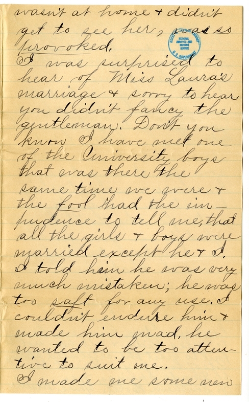 Letter from Mary Martha Truman to Nancy Bentley