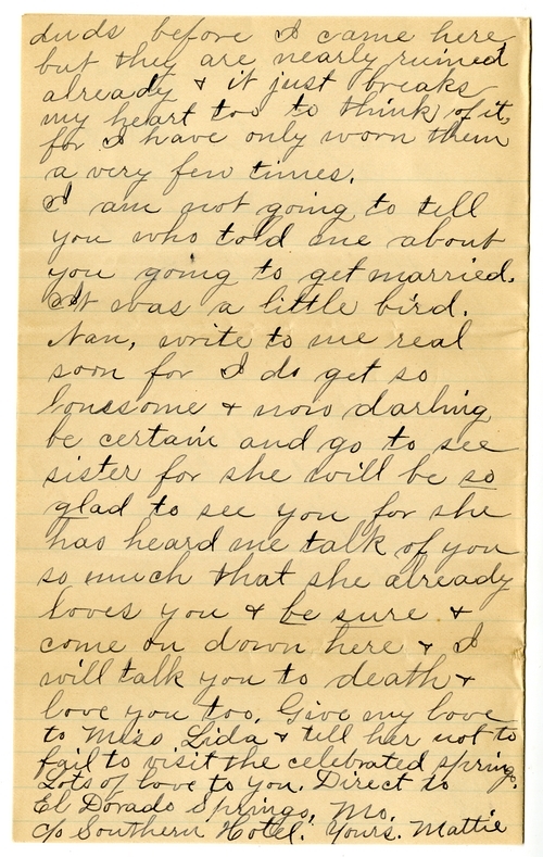 Letter from Mary Martha Truman to Nancy Bentley