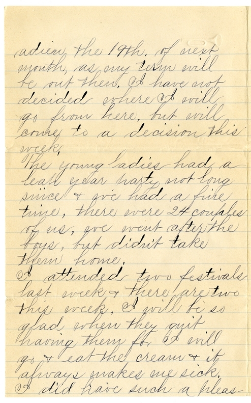 Letter from Mary Martha Truman to Nancy Bentley