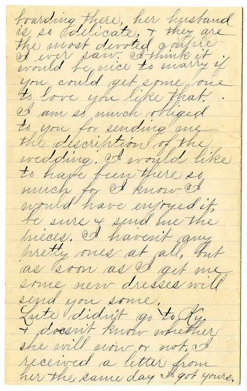 Letter from Mary Martha Truman to Nancy Bentley