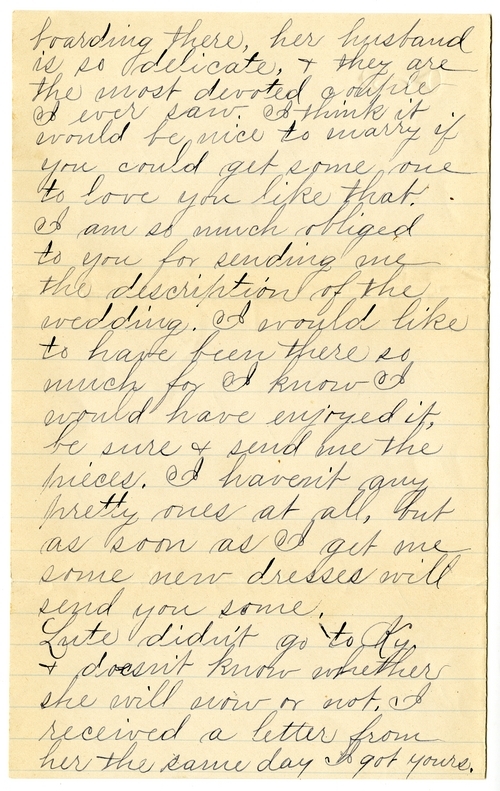 Letter from Mary Martha Truman to Nancy Bentley