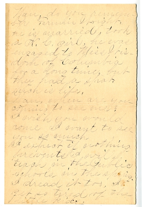 Letter from Mary Martha Truman to Nancy Bentley