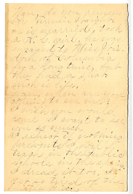 Letter from Mary Martha Truman to Nancy Bentley