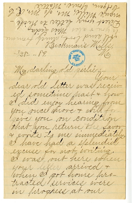 Letter from Mary Martha Truman to Nancy Bentley