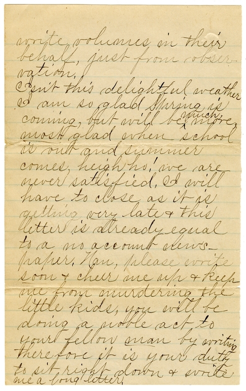 Letter from Mary Martha Truman to Nancy Bentley