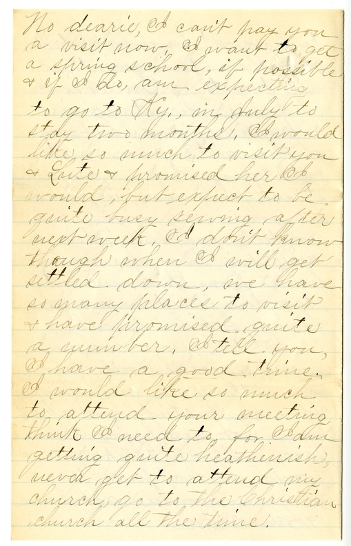 Letter from Mary Martha Truman to Nancy Bentley