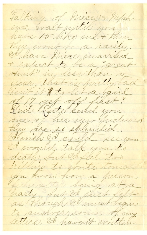 Letter from Mary Martha Truman to Nancy Bentley