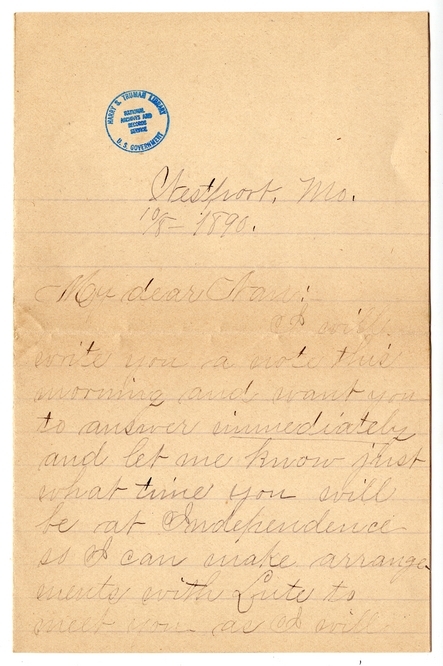 Letter from Mary Martha Truman to Nancy Bentley