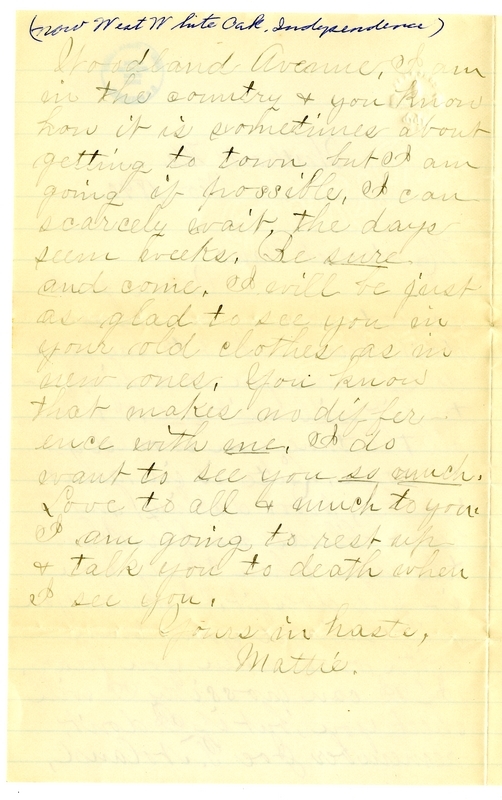 Letter from Mary Martha Truman to Nancy Bentley