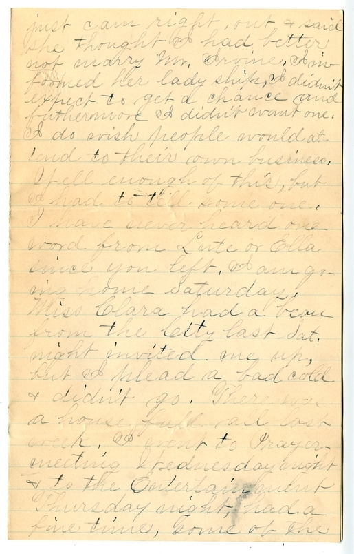 Letter from Mary Martha Truman to Nancy Bentley