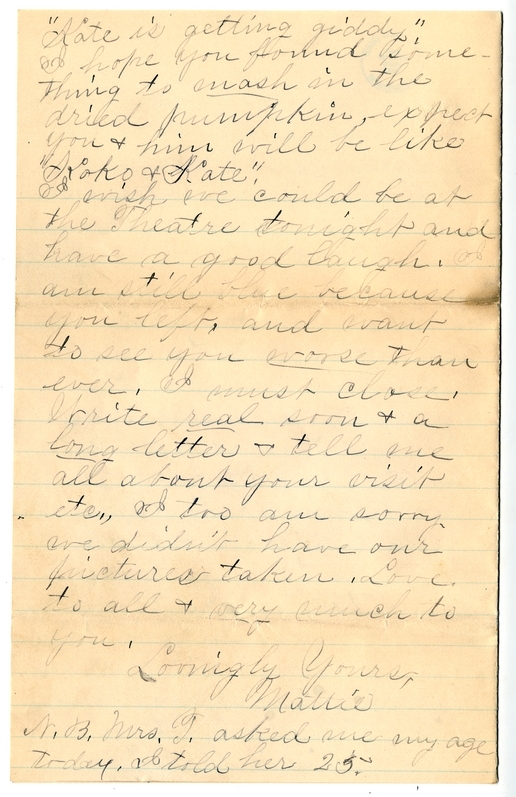 Letter from Mary Martha Truman to Nancy Bentley