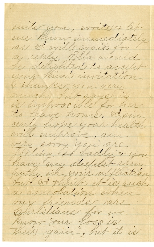 Letter from Mary Martha Truman to Nancy Bentley