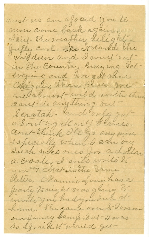 Letter from Margaret Ellen Truman Noland to Nancy Bentley and Mary Martha Truman