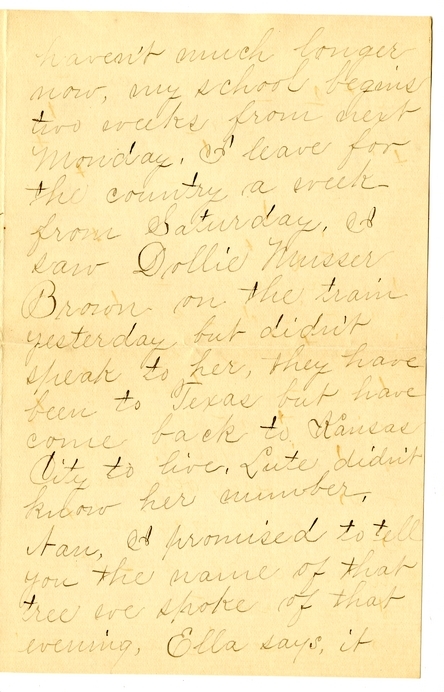 Letter from Mary Martha Truman to Nancy Bentley
