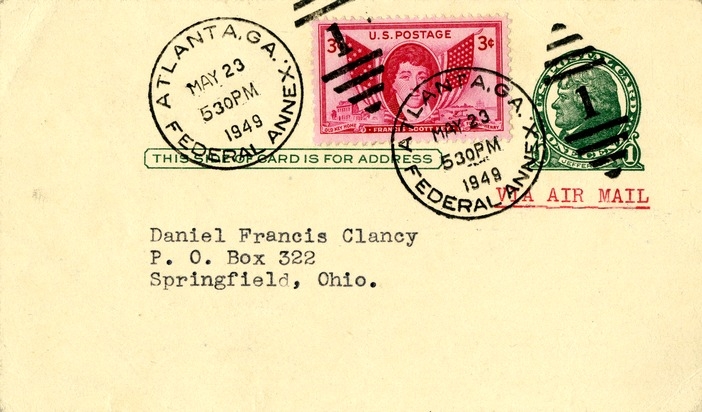 Postcard from Benjamin W. Fortson, Jr. to Daniel F. Clancy