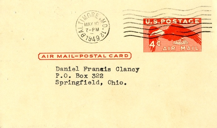 Postcard from Horace E. Flack to Daniel F. Clancy