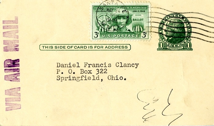 Postcard from Joe L. Martinez to Daniel F. Clancy