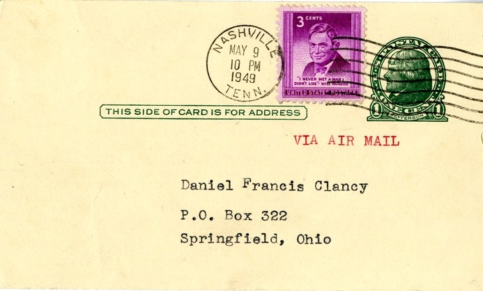 Postcard from F. L. Browning to Daniel F. Clancy