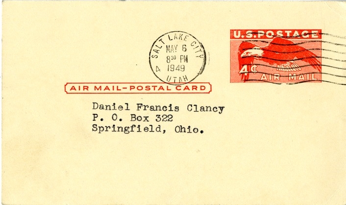 Postcard from William S. Adamson to Daniel F. Clancy