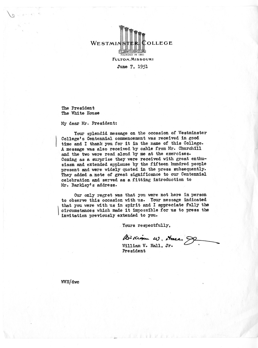 Correspondence Between William W. Hall and President Harry S. Truman, with Related Material