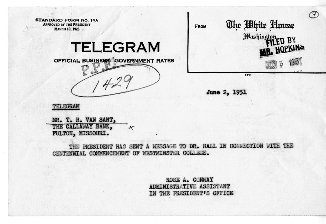 Correspondence Between William W. Hall and President Harry S. Truman, with Related Material