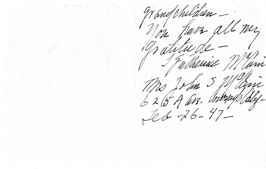 Correspondence Between President Harry S. Truman and Mrs. John S. McCain with Related Material