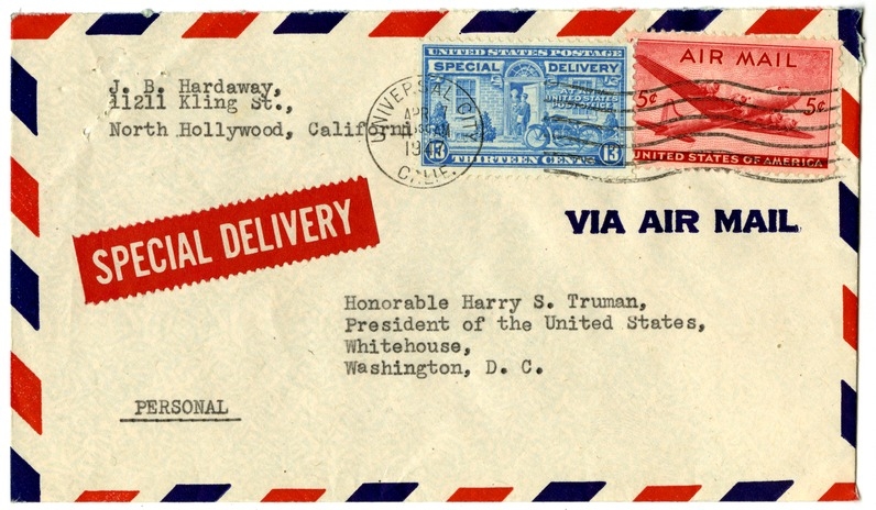 Correspondence Between President Harry S. Truman and Joseph B. Hardaway