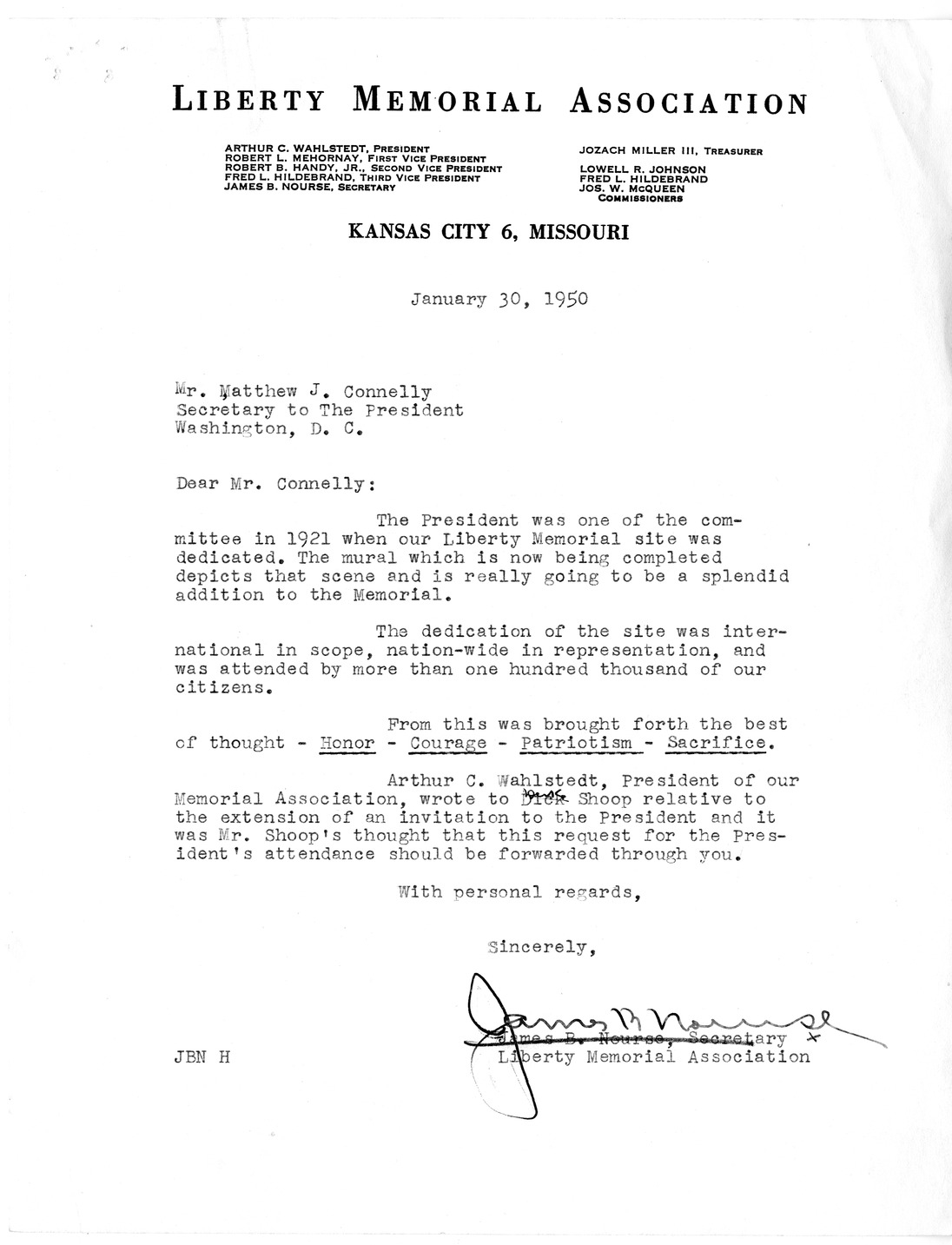 Correspondence Between President Harry S. Truman and Arthur C. Wahlstedt with Related Material