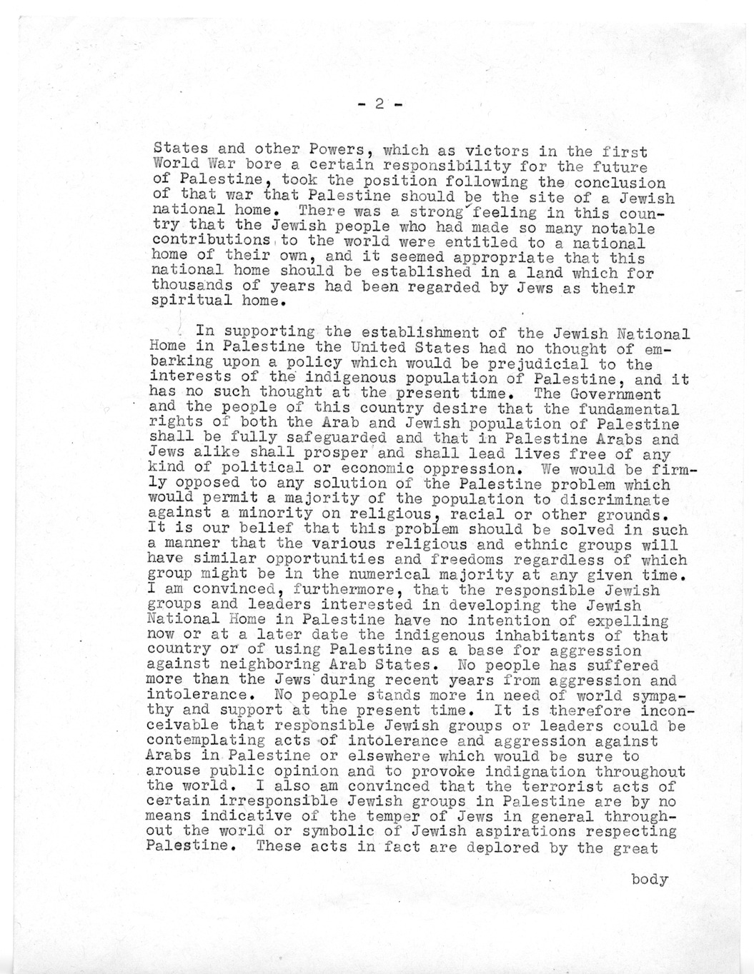 Correspondence Between President Harry S. Truman and King Ibn Saud of Saudi Arabia