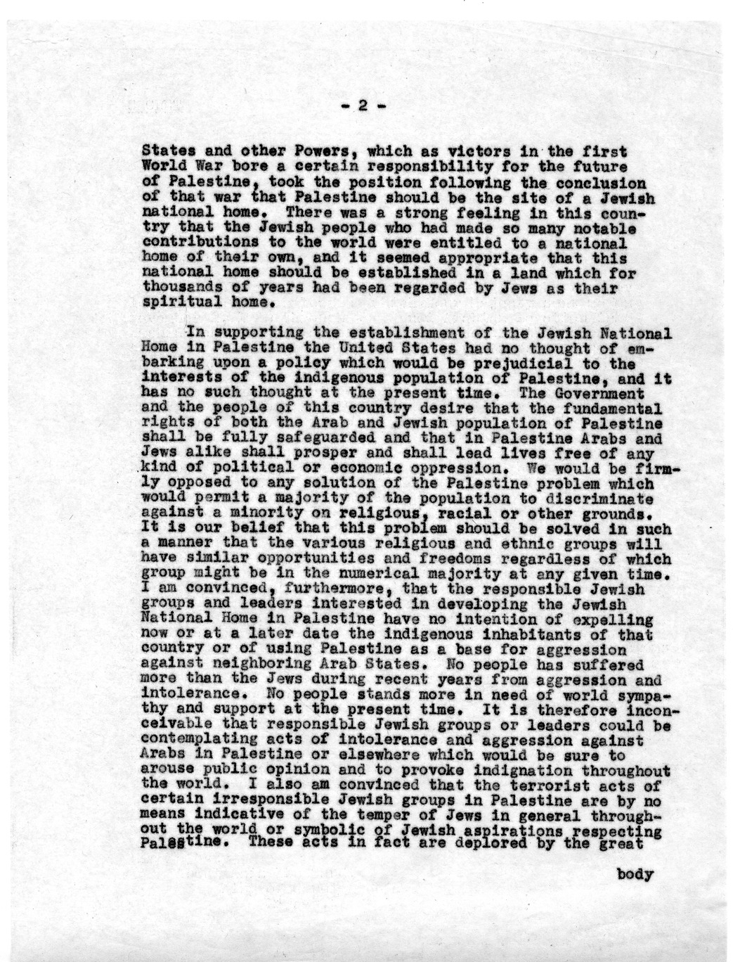 Correspondence Between President Harry S. Truman and King Ibn Saud of Saudi Arabia