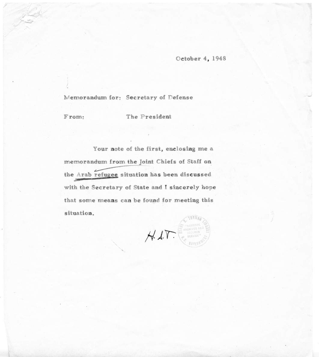 Correspondence Betweeen Secretary of Defense James Forrestal and President Harry S. Truman, with Attachments and Related Material