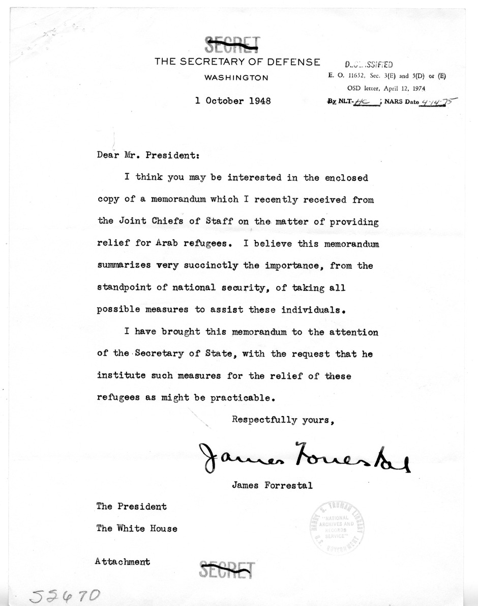 Correspondence Betweeen Secretary of Defense James Forrestal and President Harry S. Truman, with Attachments and Related Material