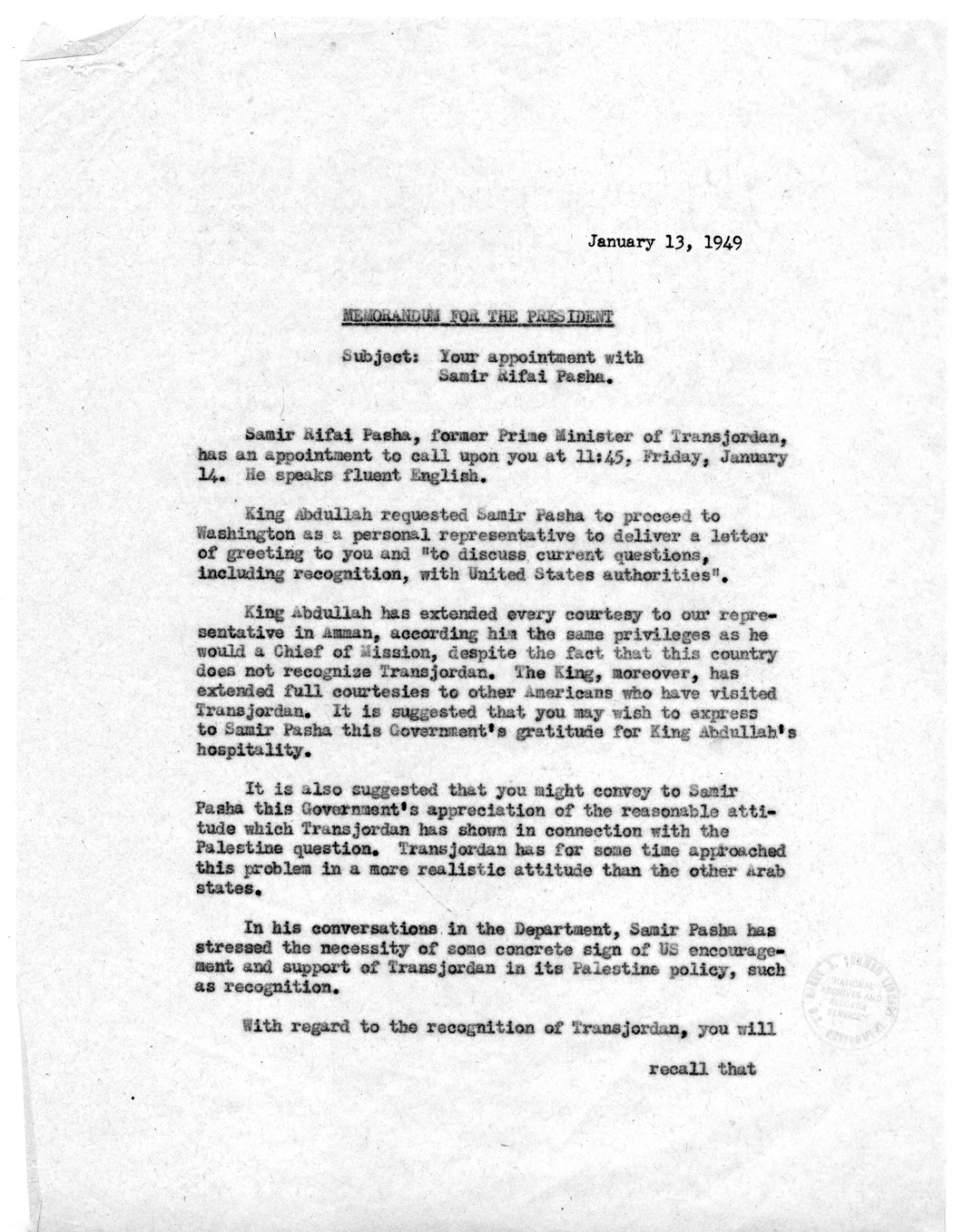 Correspondence Betweeen Secretary of Defense James Forrestal and President Harry S. Truman, with Attachments and Related Material