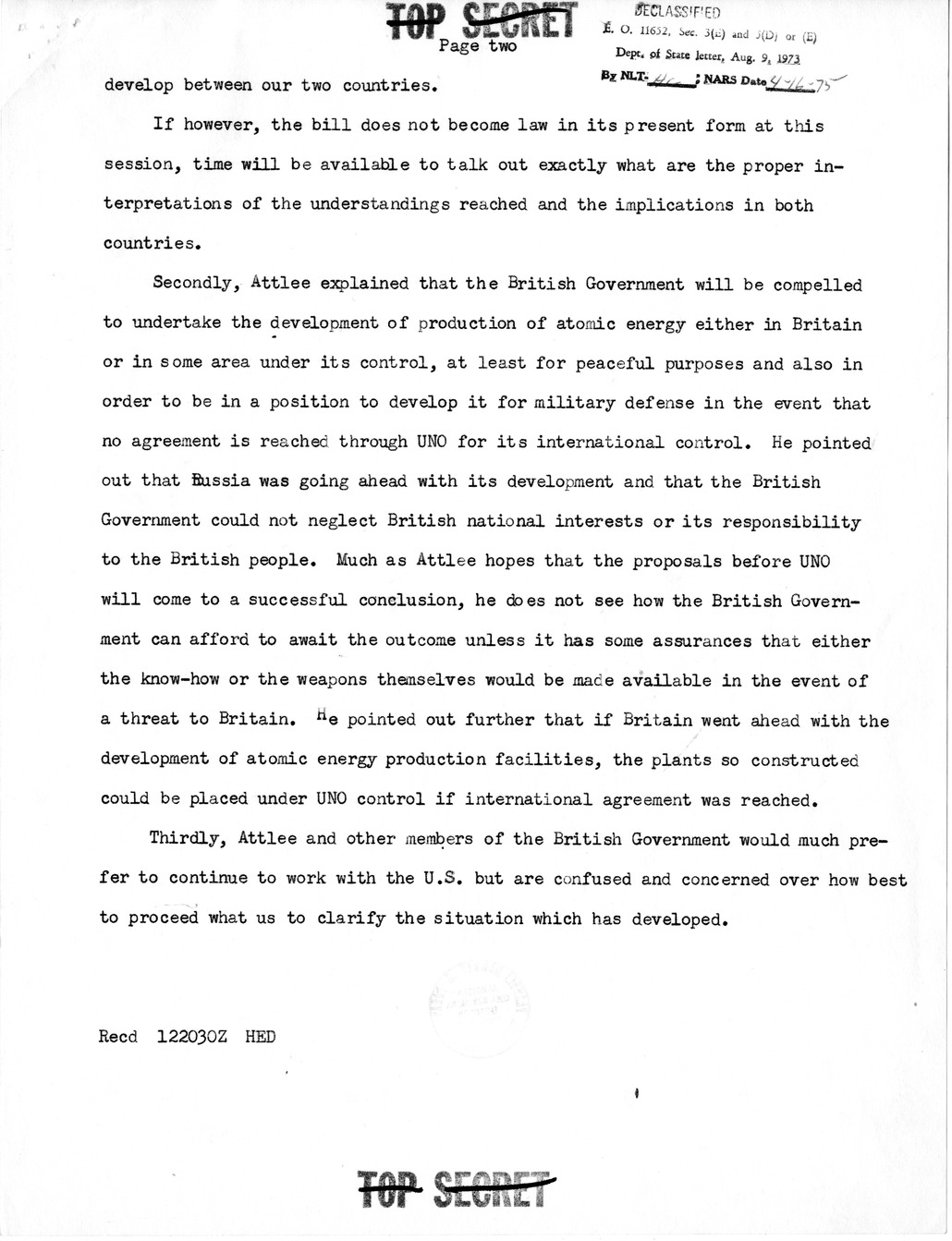 Memorandum from Ambassador Averell Harriman to President Harry S. Truman