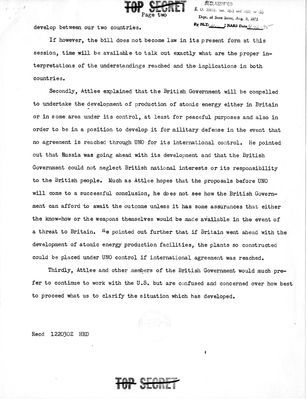 Memorandum from Ambassador Averell Harriman to President Harry S. Truman