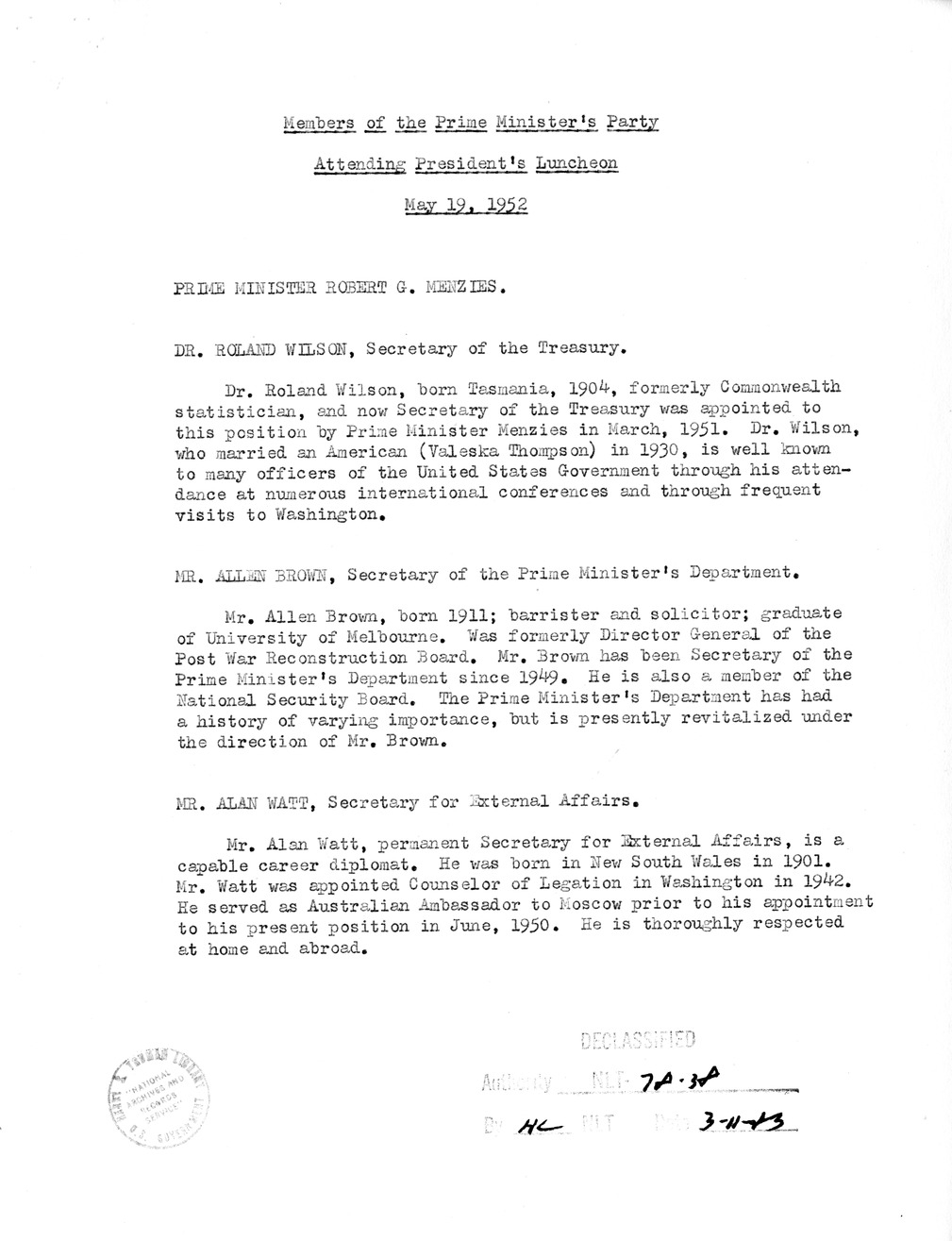 Memorandum for the President from Dean Acheson with attachments