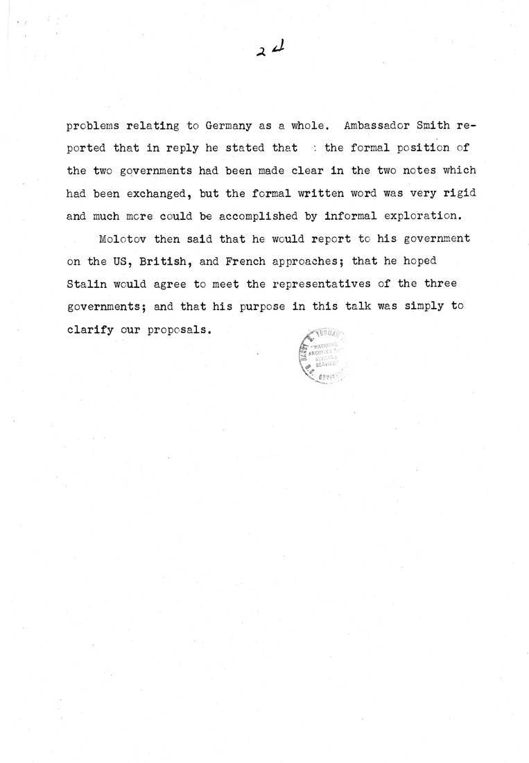 Memorandum from Eben Ayers to President Harry S. Truman, with Attached Report, The Berlin Crisis: Report of the Moscow Discussions, 1948